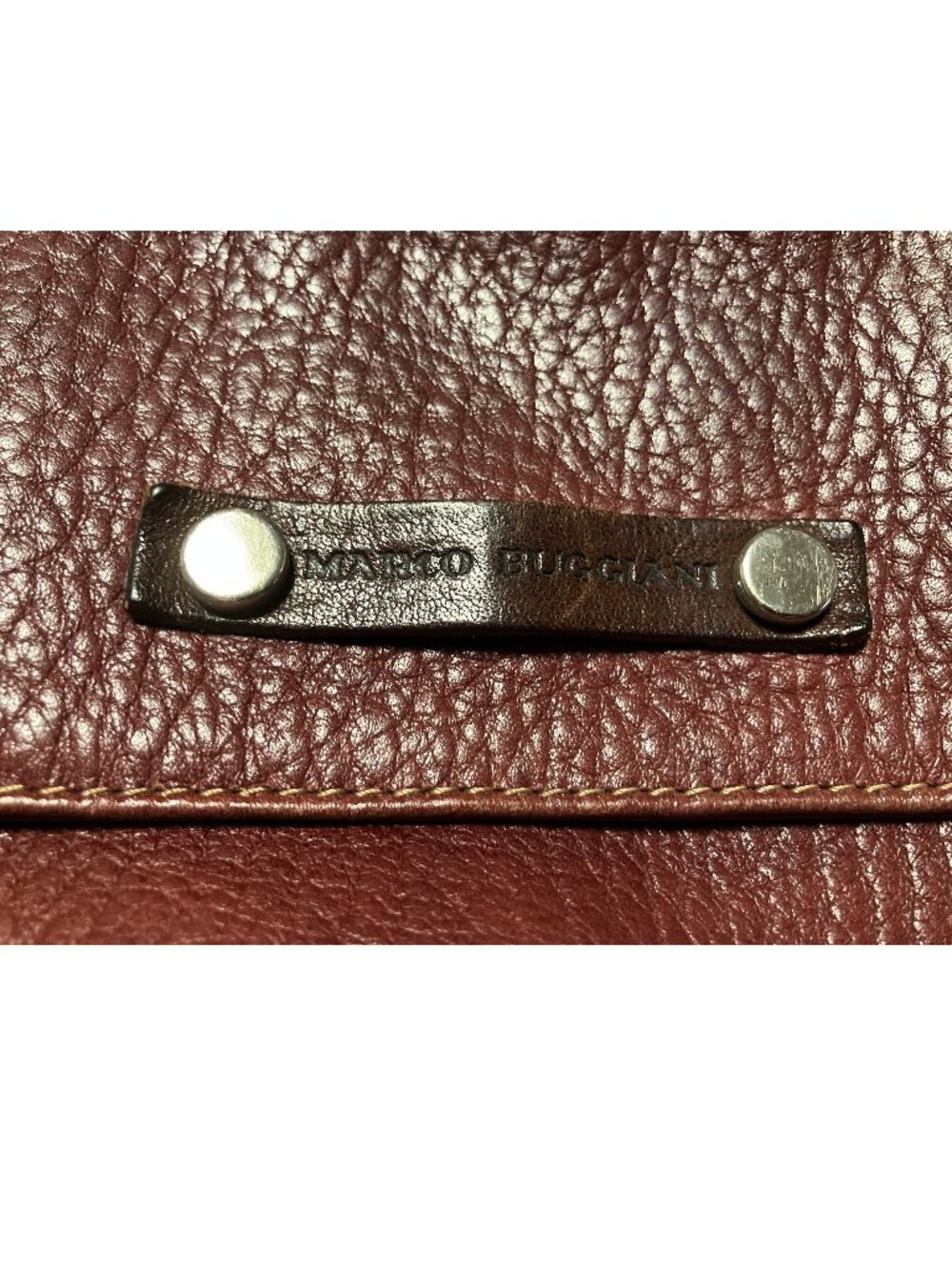 Marco Buggiani Purse, Italian Leather, Maroon/Burgundy, Large - Picture 2 of 13